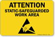Static Safeguarded Work Area Sign With Graphic