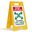 Stop the Spread Please Maintain Social Distancing 6 Feet/ 2 Meters  FloorBoss XL™ Floor Sign