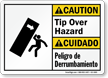 Tip Over Hazard Bilingual Caution Sign