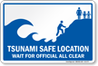 Tsunami Safe Location Sign