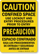 Confined Space Use Lockout Procedures (Bilingual) Sign
