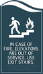 In Case of Fire   Use Stairs Sign