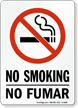 Bilingual No Smoking / No Fumar Sign