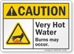 Very Hot Water Burns May Occur ANSI Caution Sign