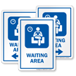 Waiting Area Sign with Public Room Symbol