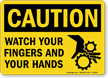 Caution Watch Your Fingers Hands Sign