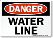 Danger Water Line Sign