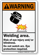 Welding Area Do Not Watch Arc Sign