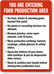 You Are Entering Food Production Area Sign