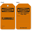 Warning Flammable Double-Sided Tag