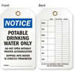Potable Drinking Water Only 2 Sided Tag