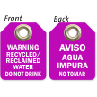 Bilingual Recycled/Reclaimed Water Do Not Drink Double-Sided Tag