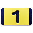 Vertical Mounting Plastic Engraved Pole Marker Character, Black on Yellow, "1"