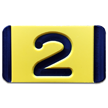 Vertical Mounting Plastic Engraved Pole Marker Character, Black on Yellow, "2"