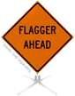 Flagger Ahead Roll Up Sign