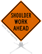 Shoulder Work Ahead Roll Up Sign