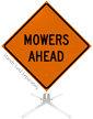 Mowers Ahead Roll Up Sign