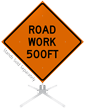 Road Work 500 Feet Roll Up Sign