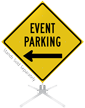 Event Parking Left Arrow Roll Up Sign