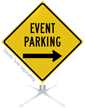 Event Parking Right Arrow Roll Up Sign