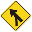 Entering Roadway Merge Left   Traffic Sign