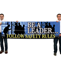 Safety Awareness Banner Adhering to Safety Rules