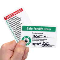 Self Laminating Forklift 2-Sided Wallet Cards