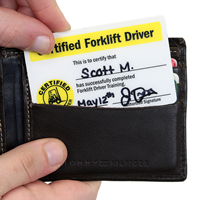 Certified Forklift Driver Two Sided Safety wallet Cards