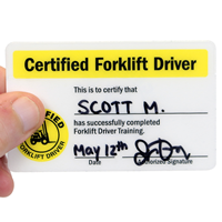 Certified Forklift Driver Wallet Card Signs