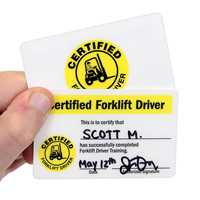 2- Sided Forklift Driver Training Certificate Wallet Card, SKU - BD-0404-SL