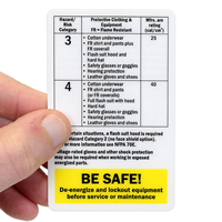 Arc Flash Protection wallet Card