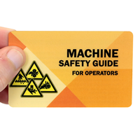 Machine Safety Guide For Operators With Heavy-Duty Laminated Single Safety Wallet Card 