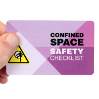 Confined Space Safety Checklist With Heavy-Duty Laminated Single Safety Wallet Card