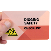 Digging Safety Checklist with Graphic (Front And Back)