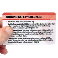 Digging Safety Checklist with Graphic Safety Wallet Card 