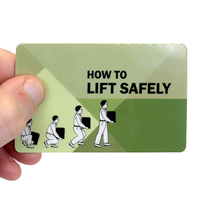 How To Lift Safely with Graphic,Fold-over (Bi-Fold) Laminated Safety Wallet Card