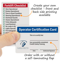 Wallet card for certified forklift drivers