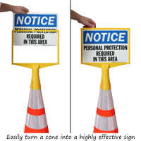 Sign frame holder for ConeBoss signs