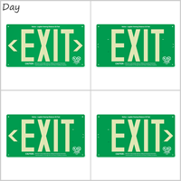 1 Sided Green Background LED Exit Sign