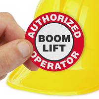 Boom Lift Operator Helmet Decal