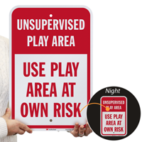 Unsupervised Play Area Playground Sign