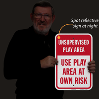 Alert: Unsupervised Play Area Playground Sign