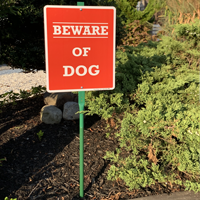 Beware of dog sign for yard