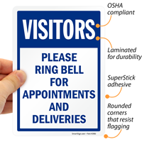 Alert Signage Visitors Ring Bell
