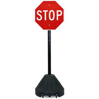 Roll 'n' Pole Portable Sign Holder With Black Base