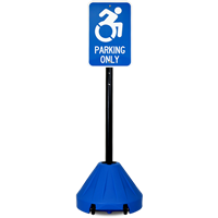 Roll 'n' Pole Portable Sign Holder  with Blue Holder