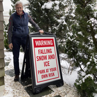Warning Falling Snow and Ice Sign