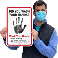 Hygiene Reminder: Wash Your Hands Sign for Tool Safety