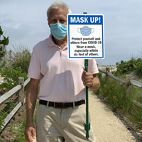 Wear a Mask Within 6 Feet of Others LawnBoss Sign Stake Kit