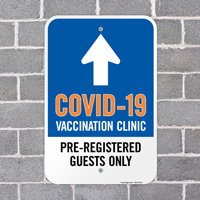 Pre-Booked Guests Vaccine Center Sign